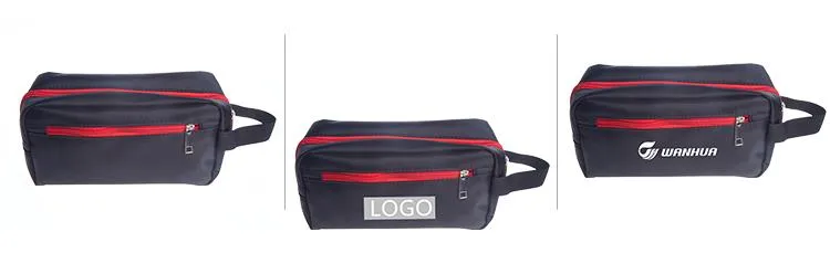 Black Nylon Travel Pouch With Coloured Zips