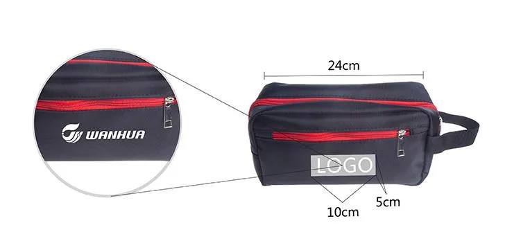 Black Nylon Travel Pouch With Coloured Zips