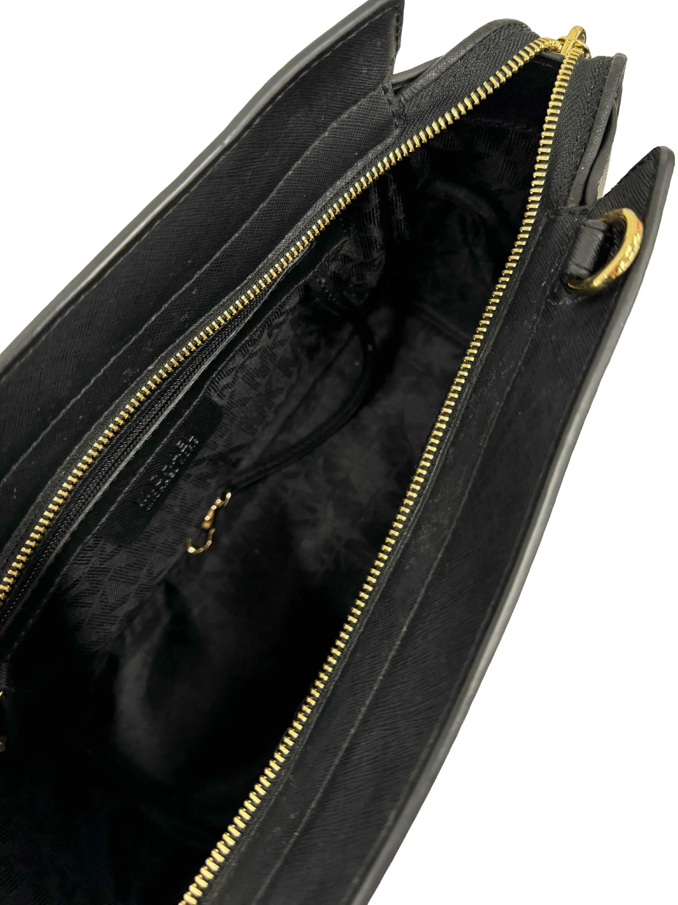 Black Selma Large Saffiano Leather Satchel Bag