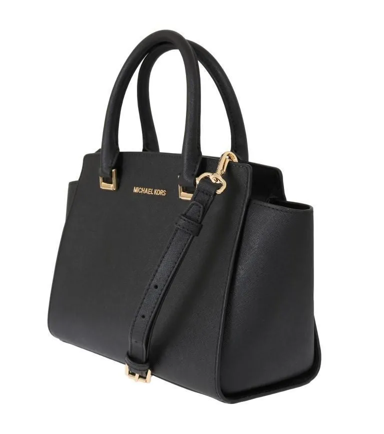 Black SELMA Leather Satchel Bag