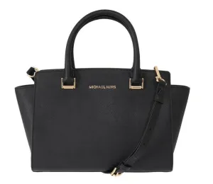 Black SELMA Leather Satchel Bag