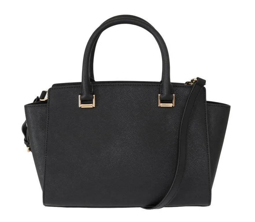 Black SELMA Leather Satchel Bag