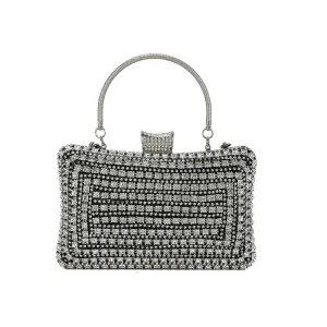 Black Stoned Accent Evening Bag | ALPHONSINA