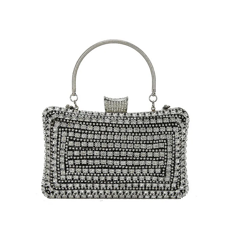 Black Stoned Accent Evening Bag | ALPHONSINA