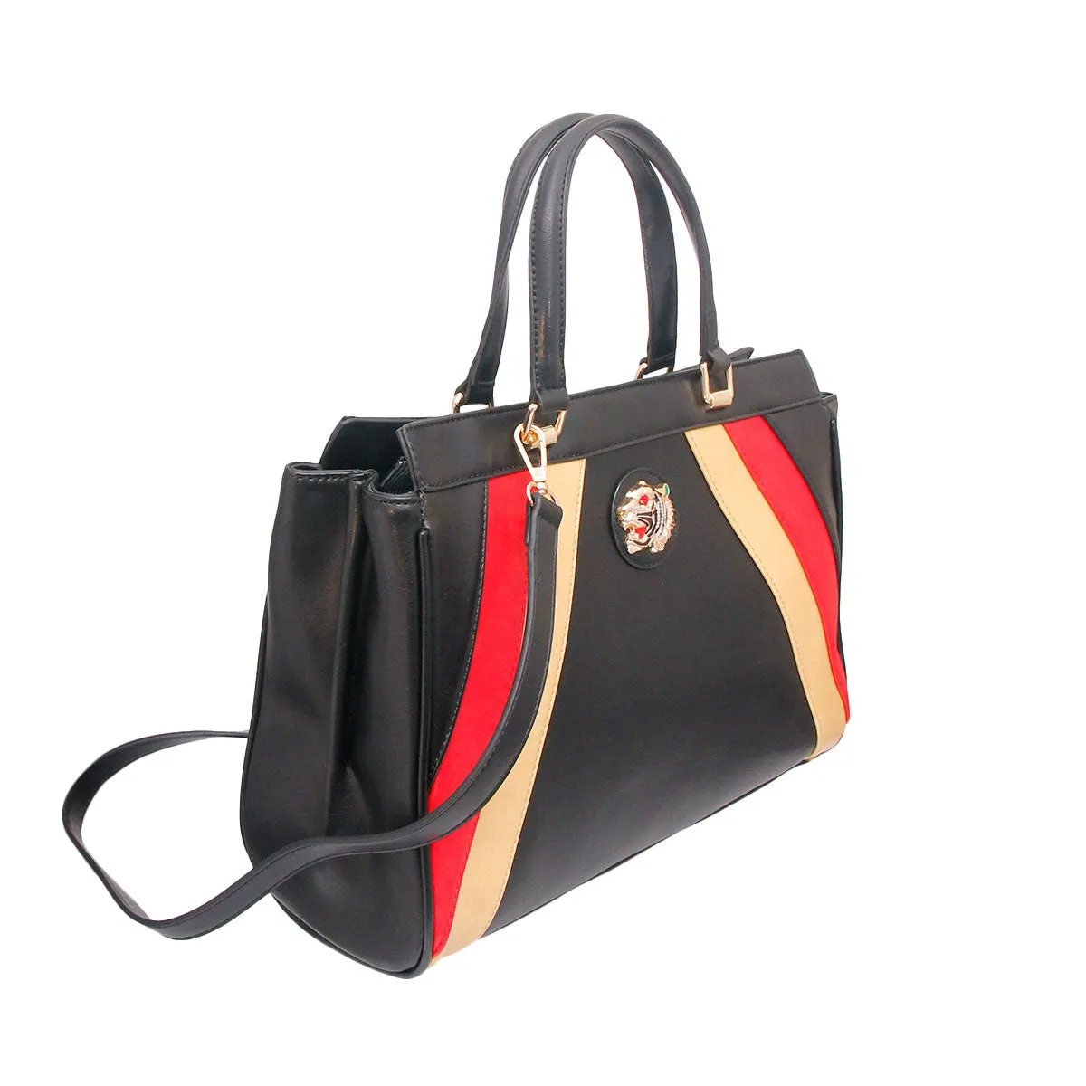 Black Stripe Tiger Handbag