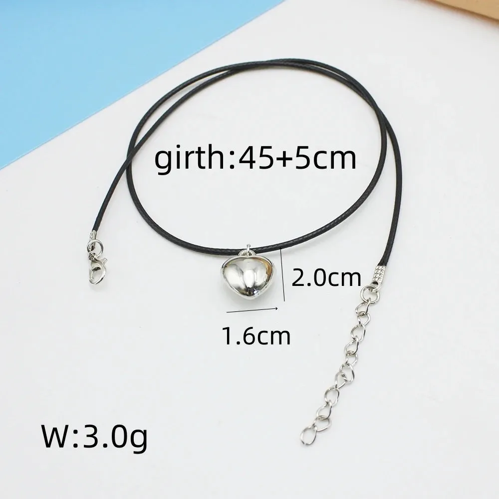 Black Velvet Punk Goth Big Heart Pendant Necklace