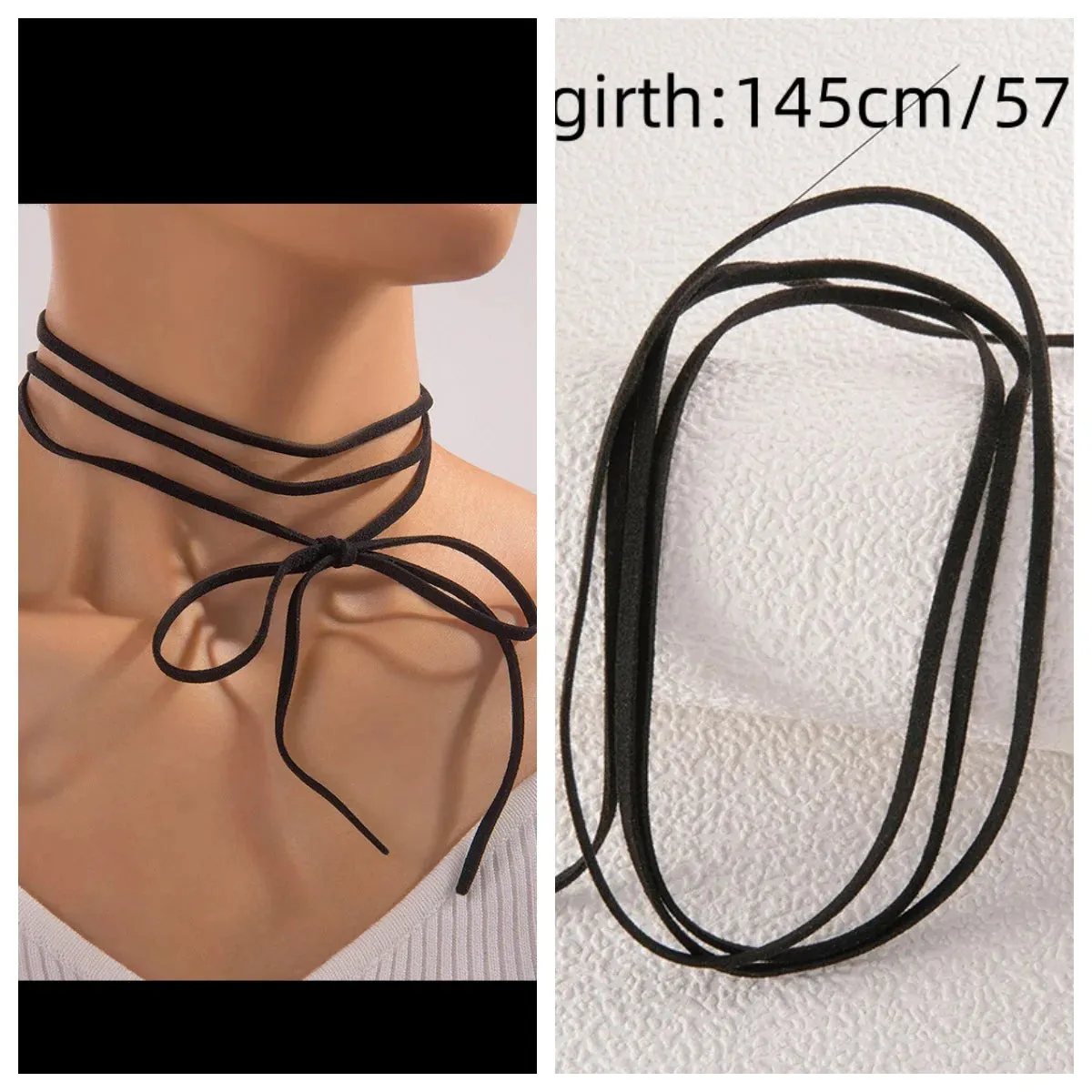 Black Velvet Punk Goth Big Heart Pendant Necklace