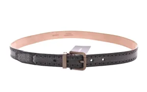 Blue Leather Logo Belt