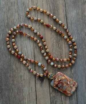 Bohemian Necklace Natural Stones Crystal
