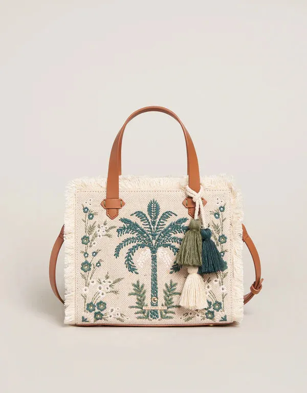 Boho Fringe Satchel Crossbody Alljoy Landing Palm Tree: 495919