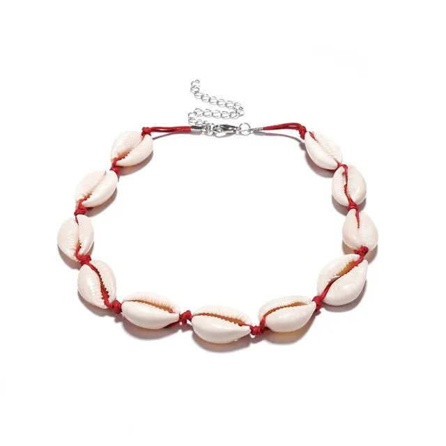 Boho Seashells Collar Choker Necklace