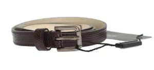 Bordeaux Leather Silver Buckle Belt