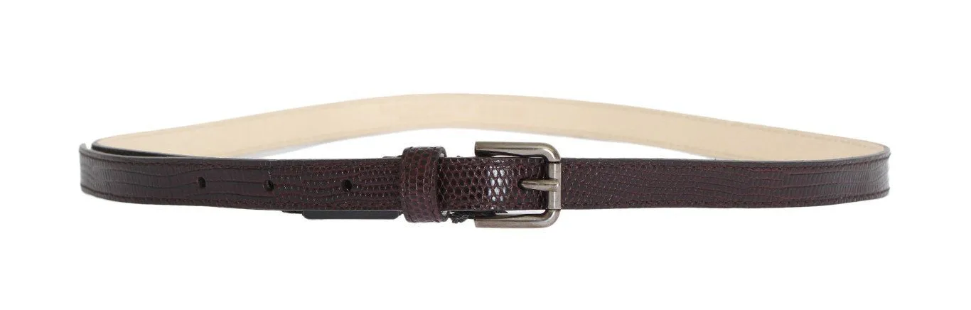 Bordeaux Leather Silver Buckle Belt