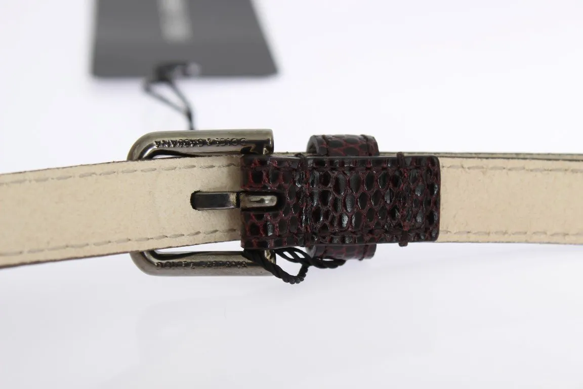 Bordeaux Leather Silver Buckle Belt