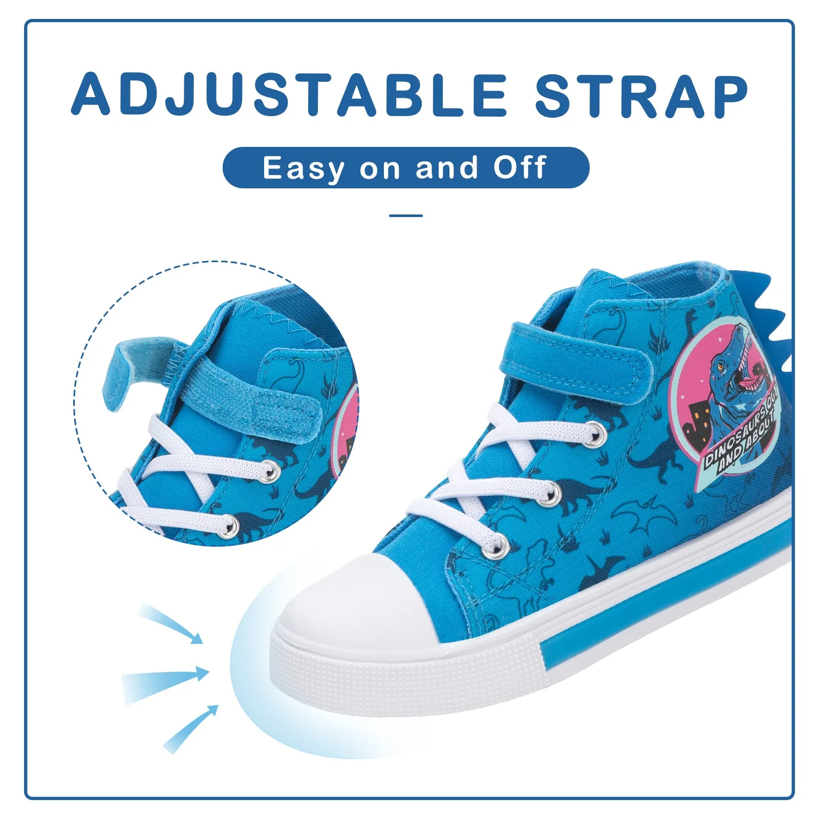 Boys Light Up High Top Canvas Sneakers