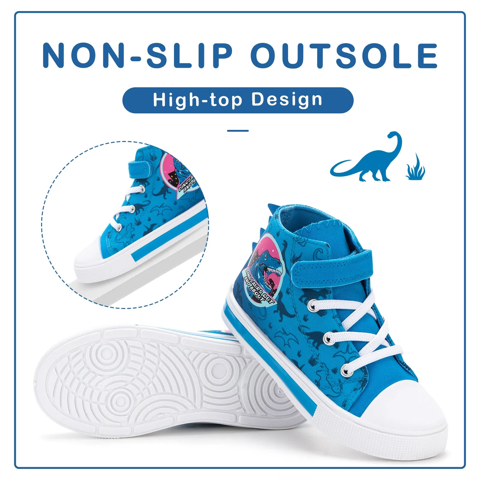 Boys Light Up High Top Canvas Sneakers
