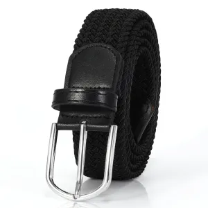 Braided Elastic Belt for Men Women Junior-Woven Canvas Stretch Belts