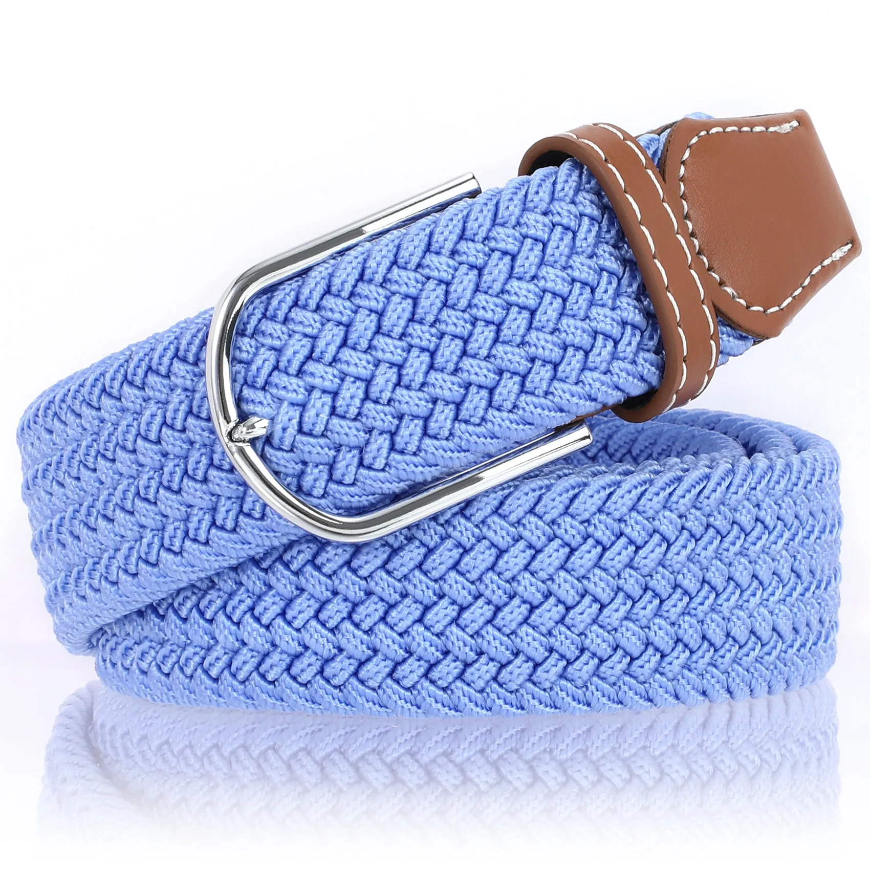 Braided Elastic Belt for Men Women Junior-Woven Canvas Stretch Belts