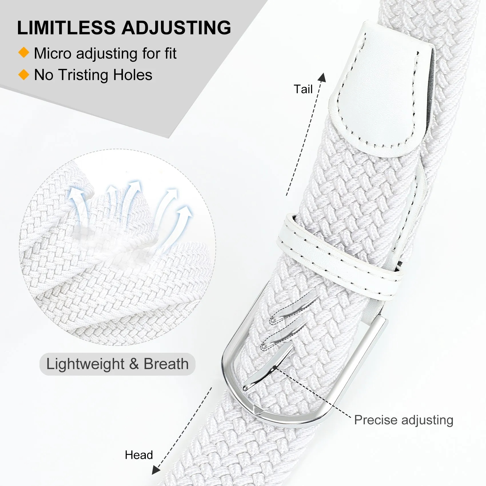 Braided Elastic Belt for Men Women Junior-Woven Canvas Stretch Belts
