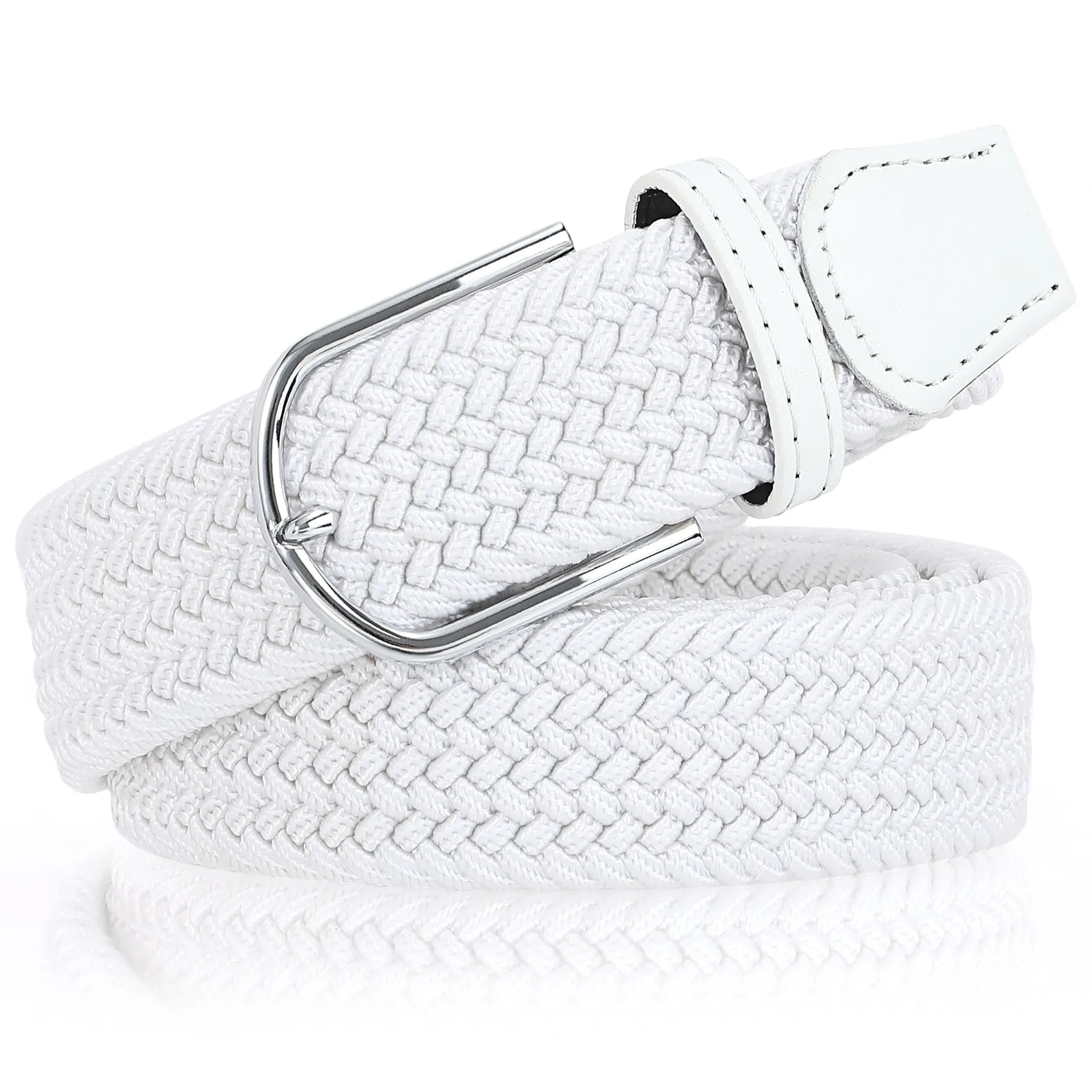 Braided Elastic Belt for Men Women Junior-Woven Canvas Stretch Belts