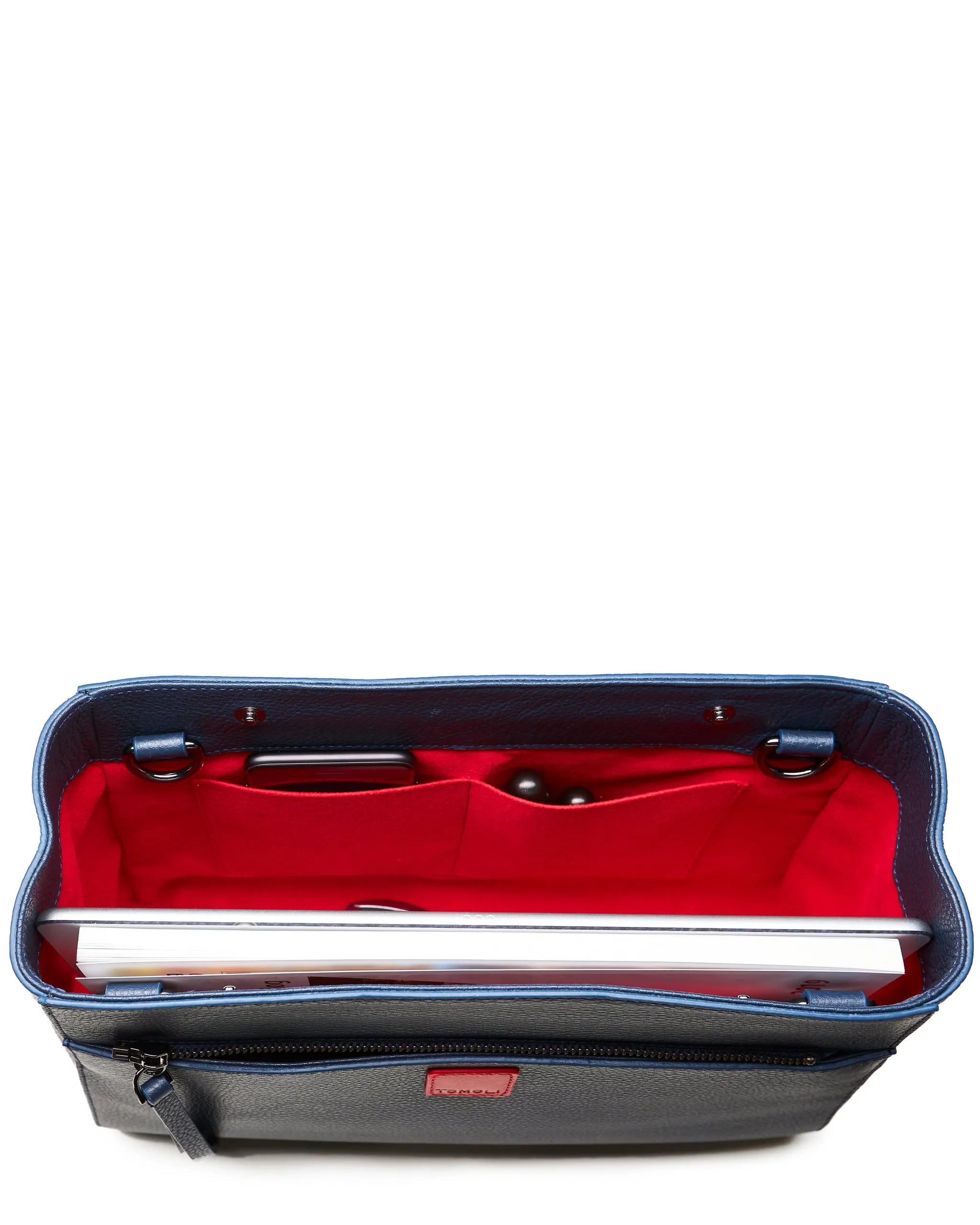 briffani jut interchangeable flap satchel - hot denim