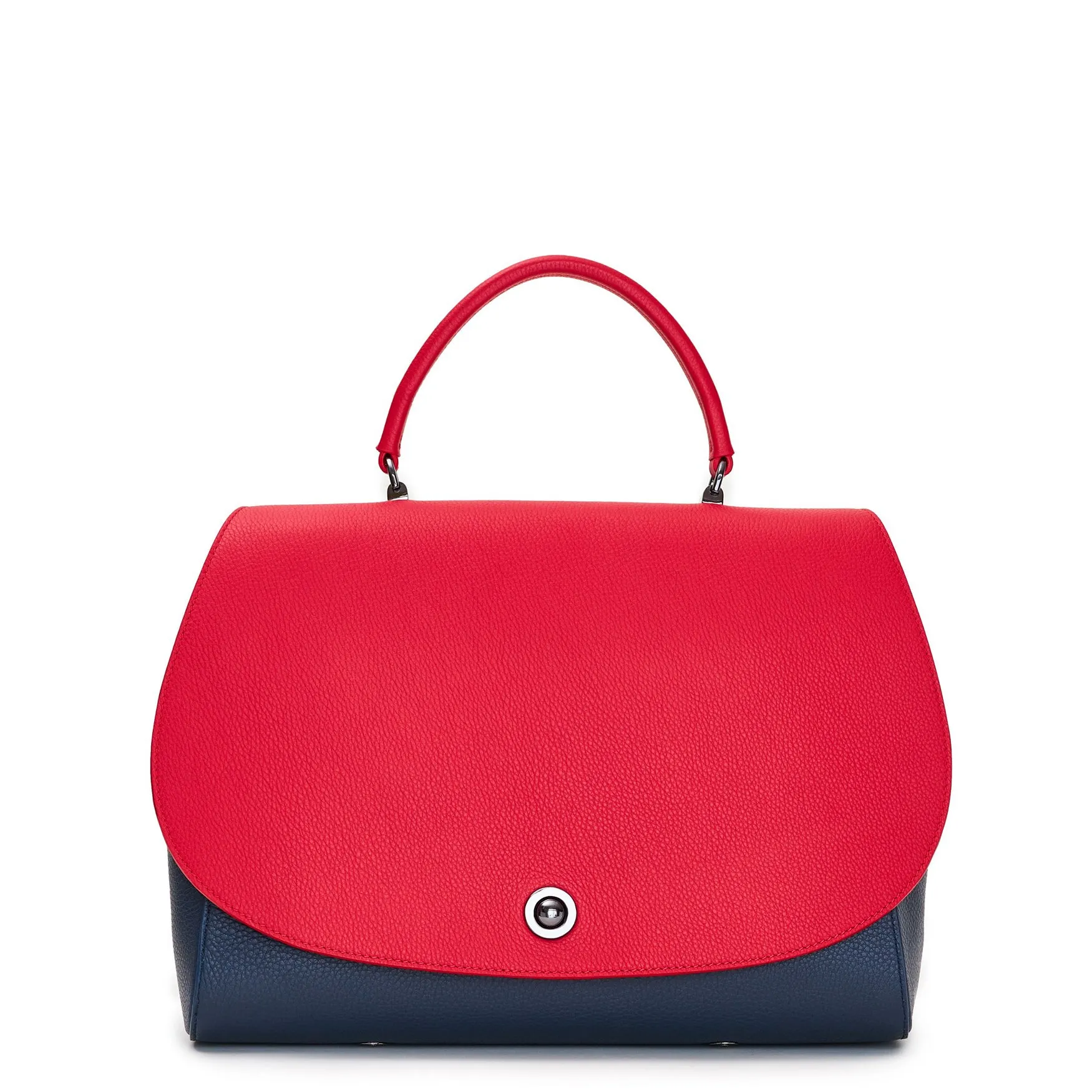 briffani jut interchangeable flap satchel - hot denim
