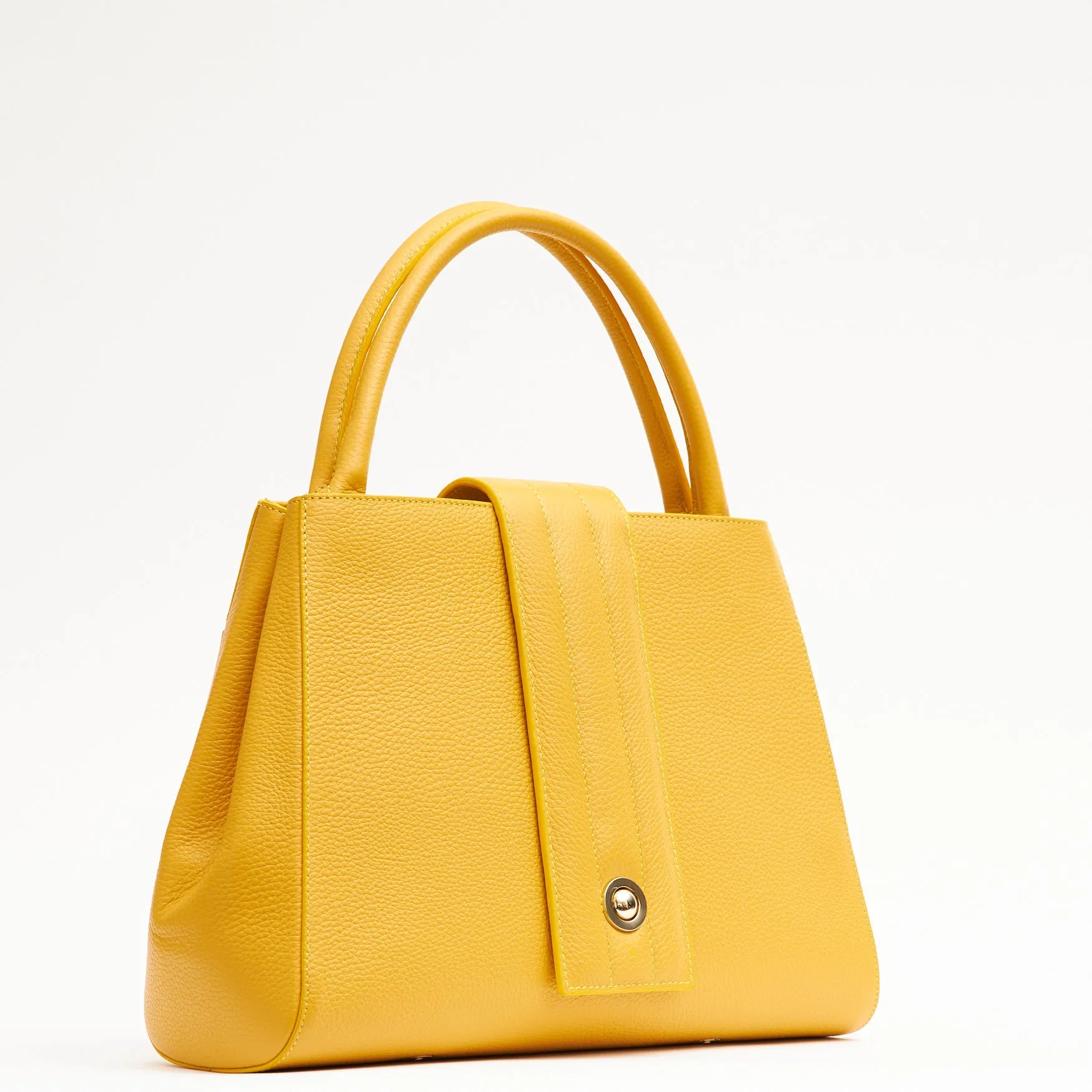 briffani lean interchangeable quilted closure tote - maize with gold