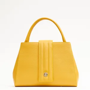 briffani lean interchangeable quilted closure tote - maize with gold