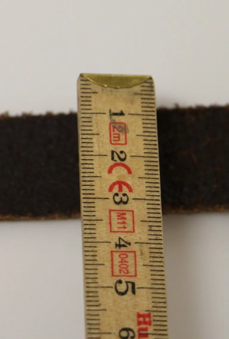 Brown Leather Gold Logo Belt