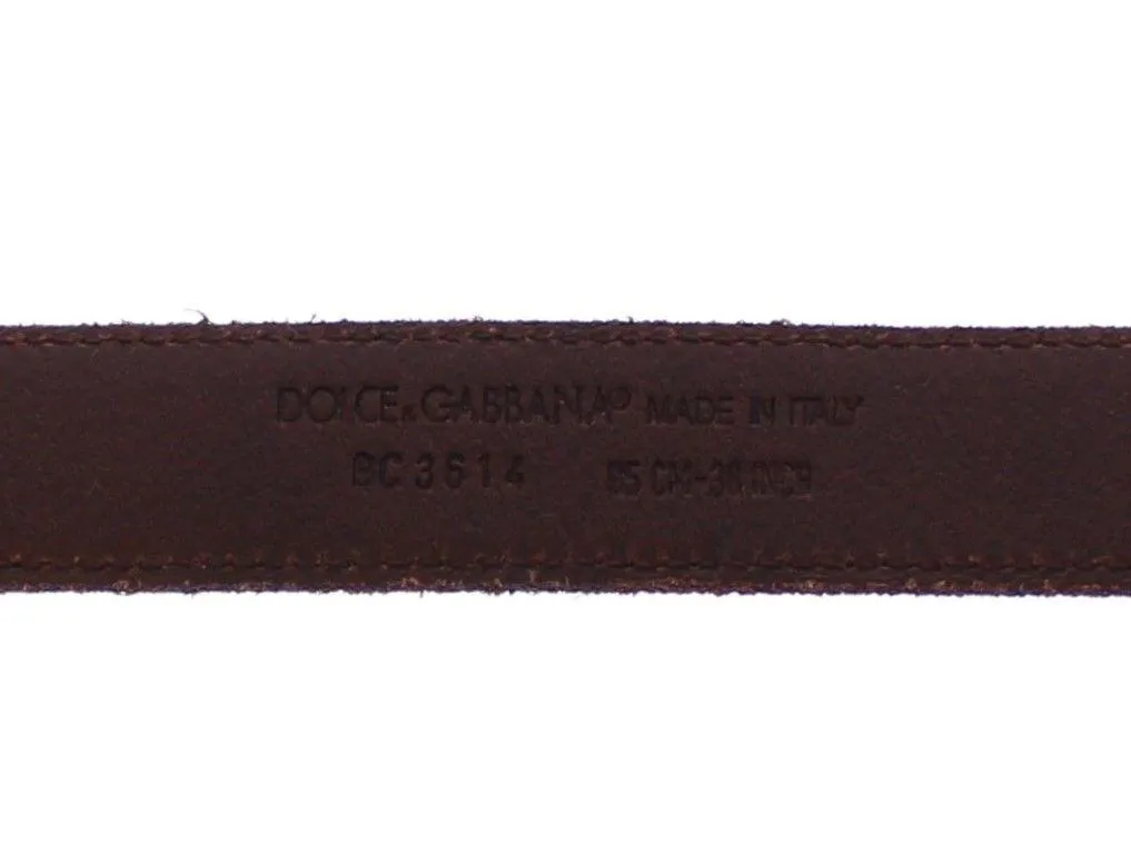 Brown Leather Logo Belt