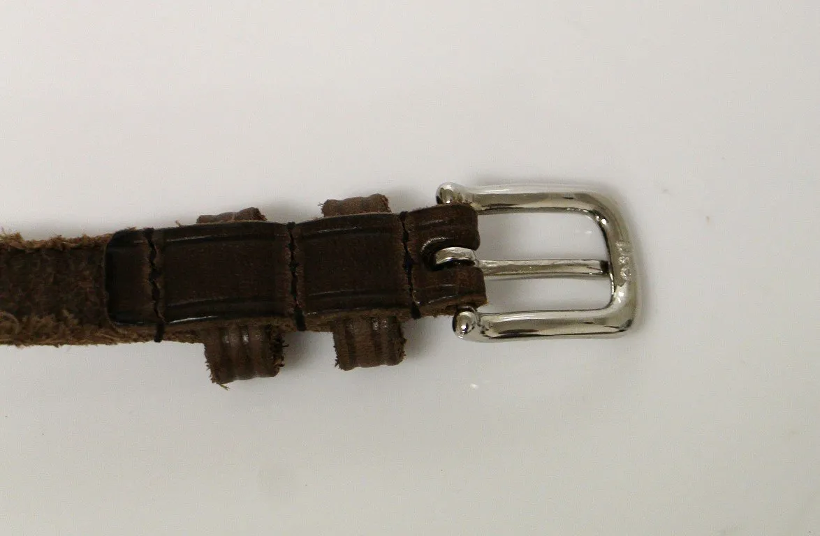 Brown Leather Logo Belt