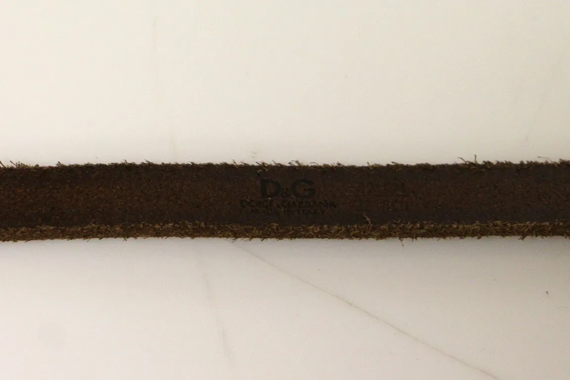 Brown Leather Logo Belt