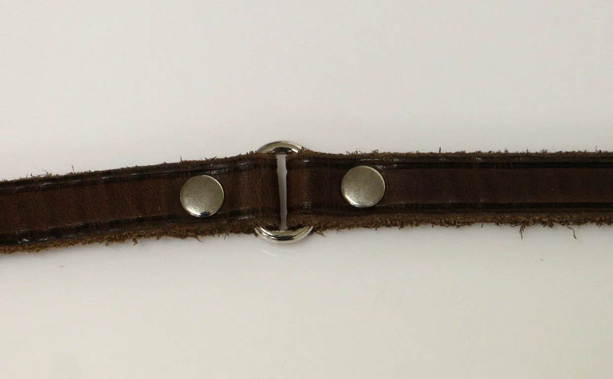 Brown Leather Logo Belt