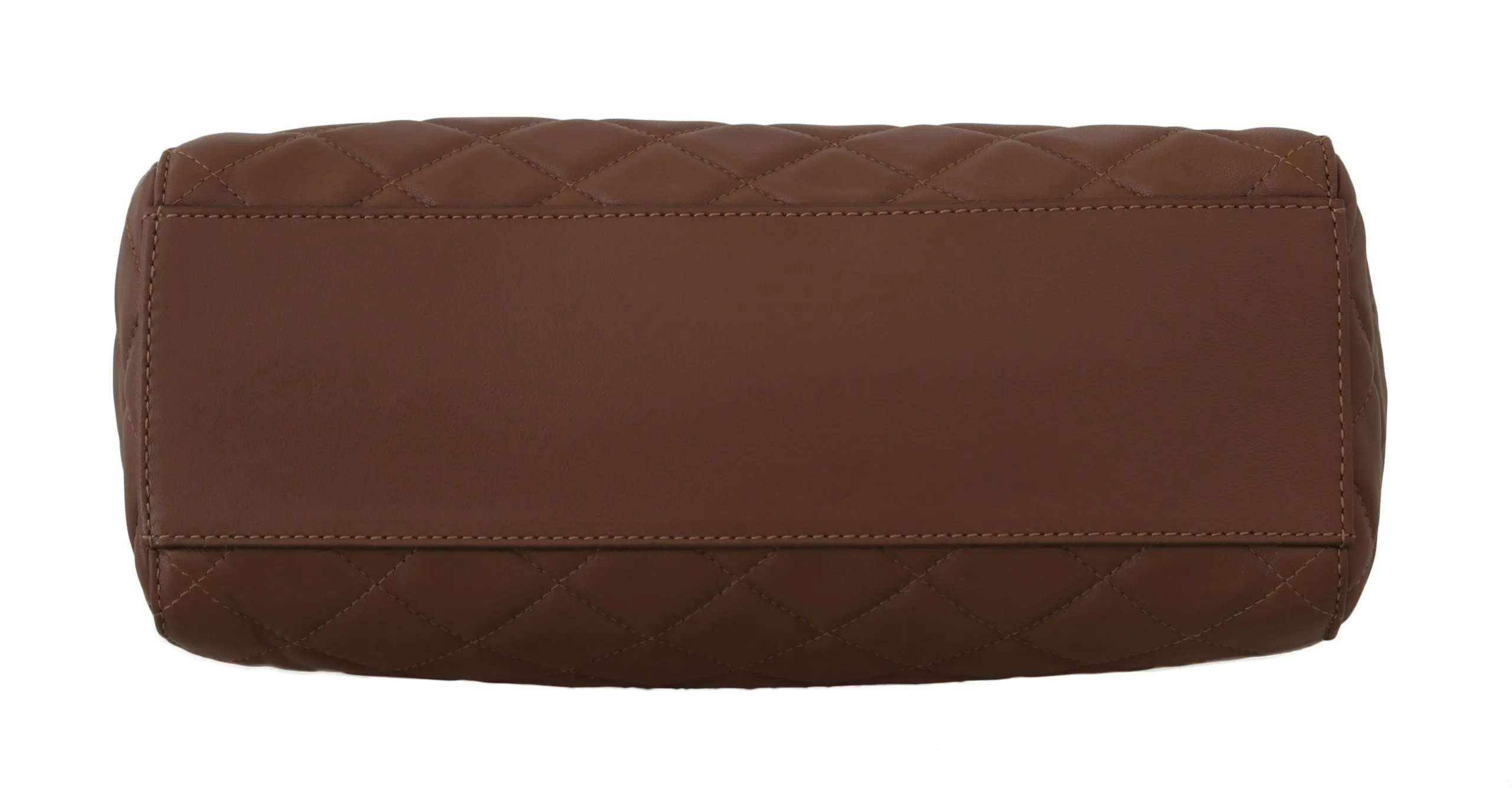 Brown Quilted Leather Hand Shoulder Satchel Purse