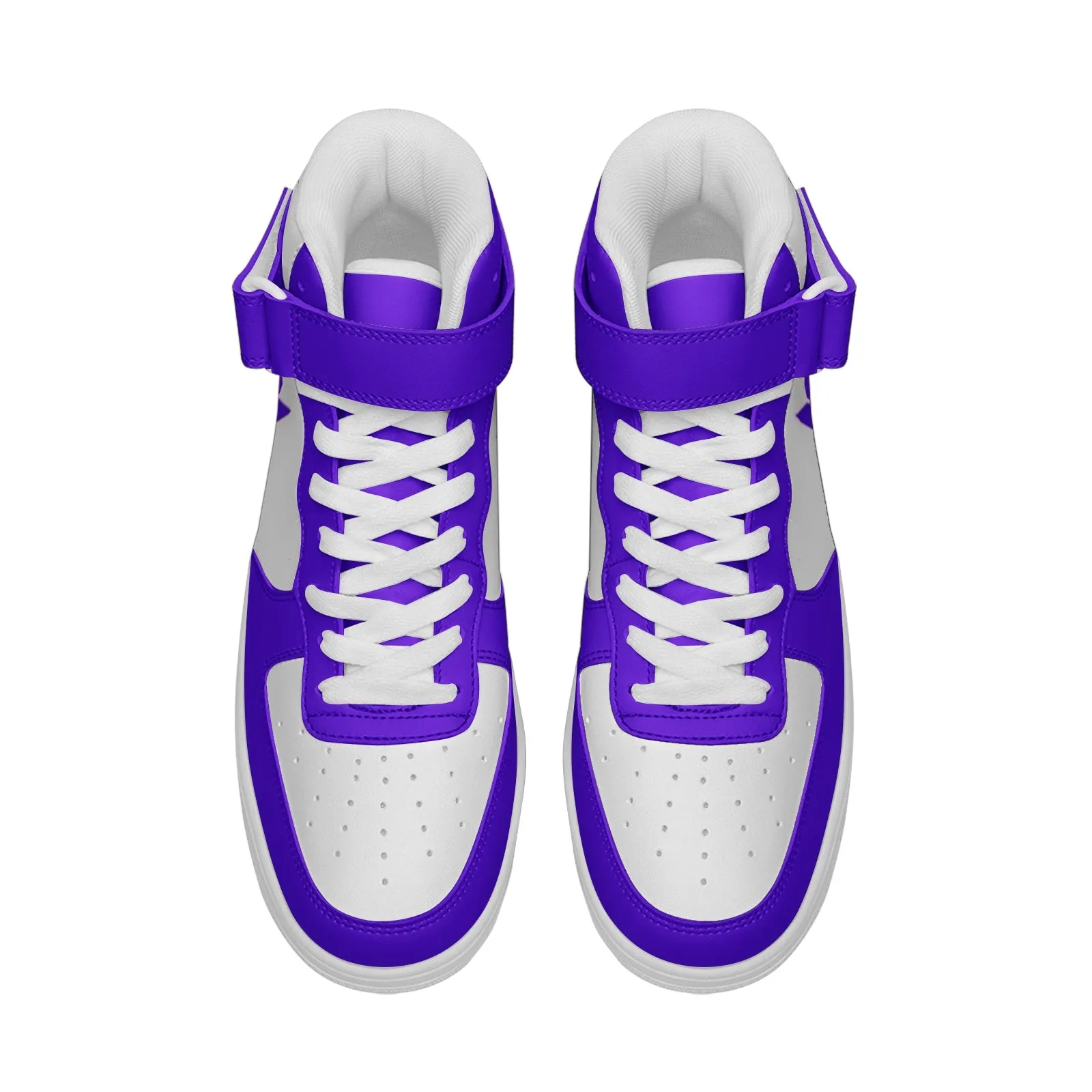 BTS Logo High Top Leather Sneakers - Purple
