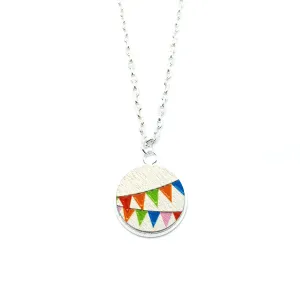 Bunting Banner Wood Pendant Necklace - LM