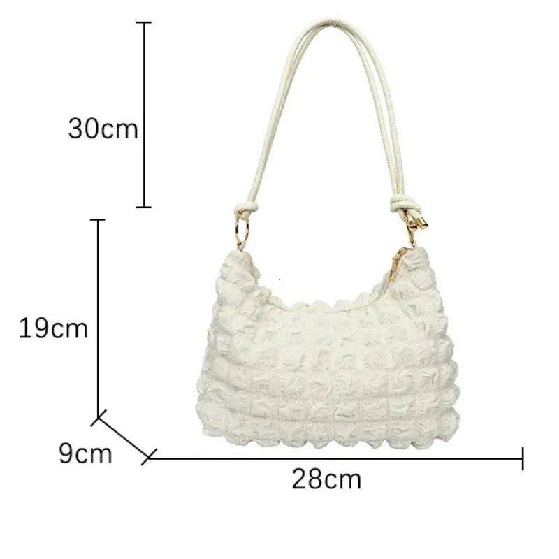 Canvas Pleated Shoulder Quilted Tote Bag