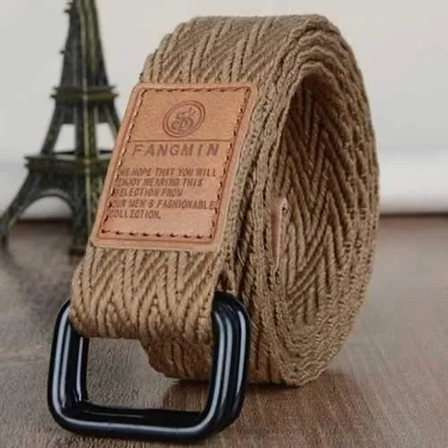 Canvas Web Belts for Men Military Style D-ring Buckle