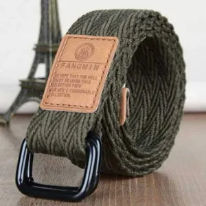 Canvas Web Belts for Men Military Style D-ring Buckle