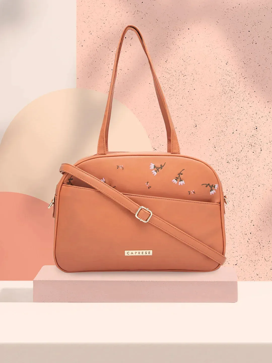 Caprese Adah Large Tan Satchel Bag