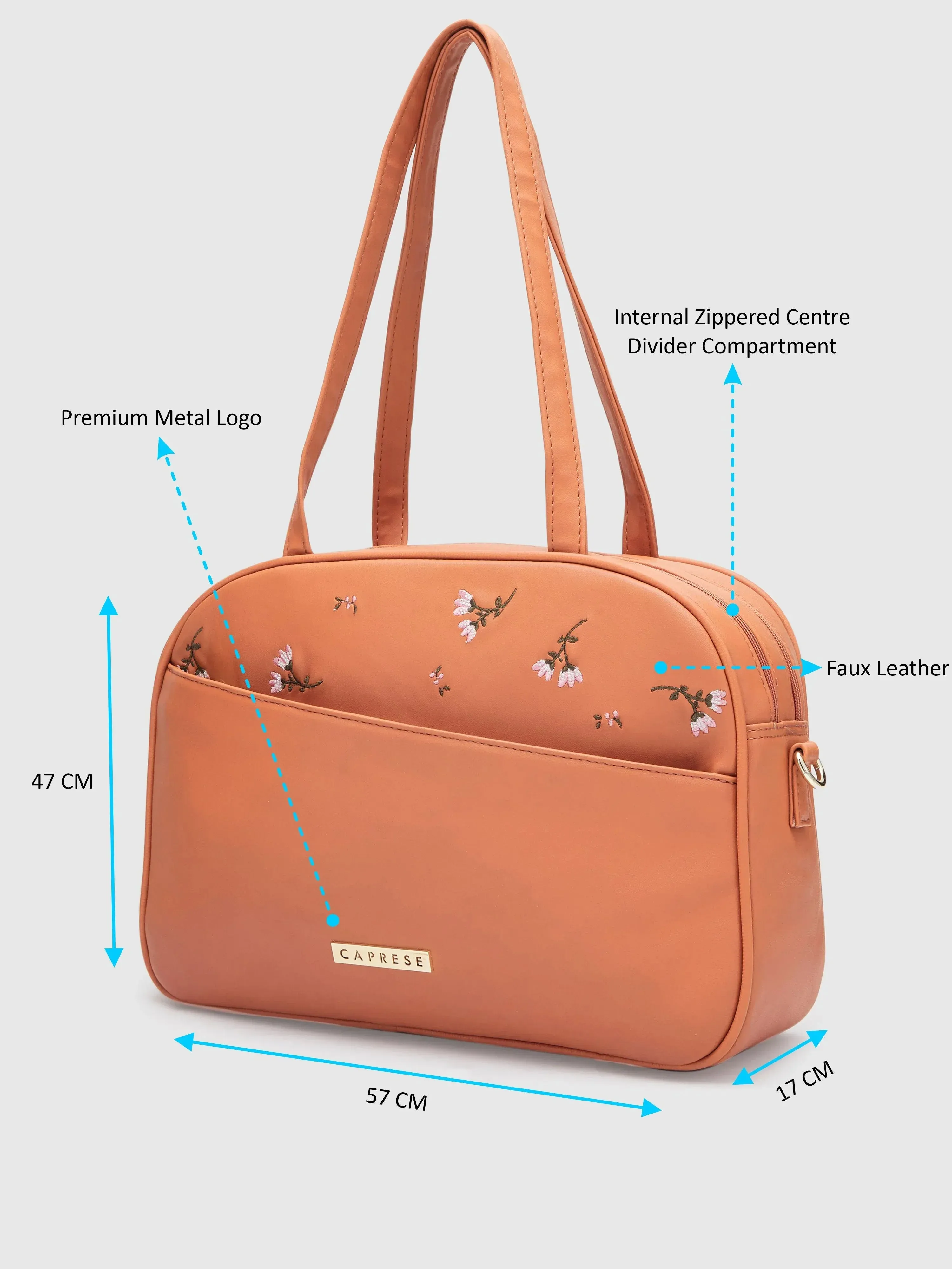 Caprese Adah Large Tan Satchel Bag