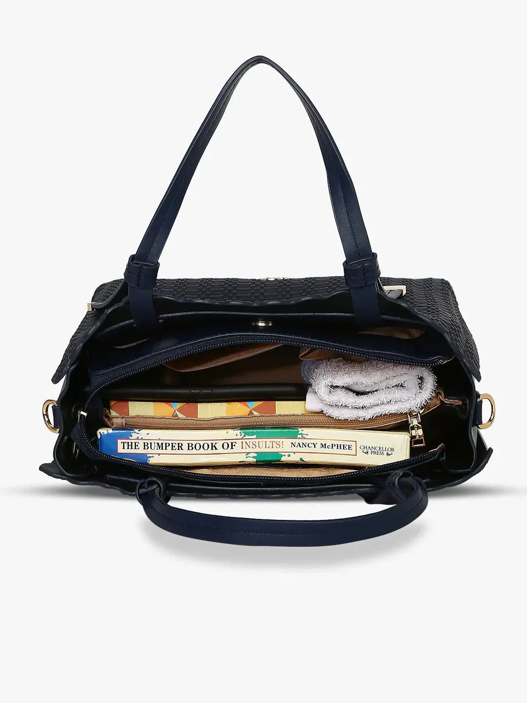 Caprese Andrea Medium Navy Satchel Bag