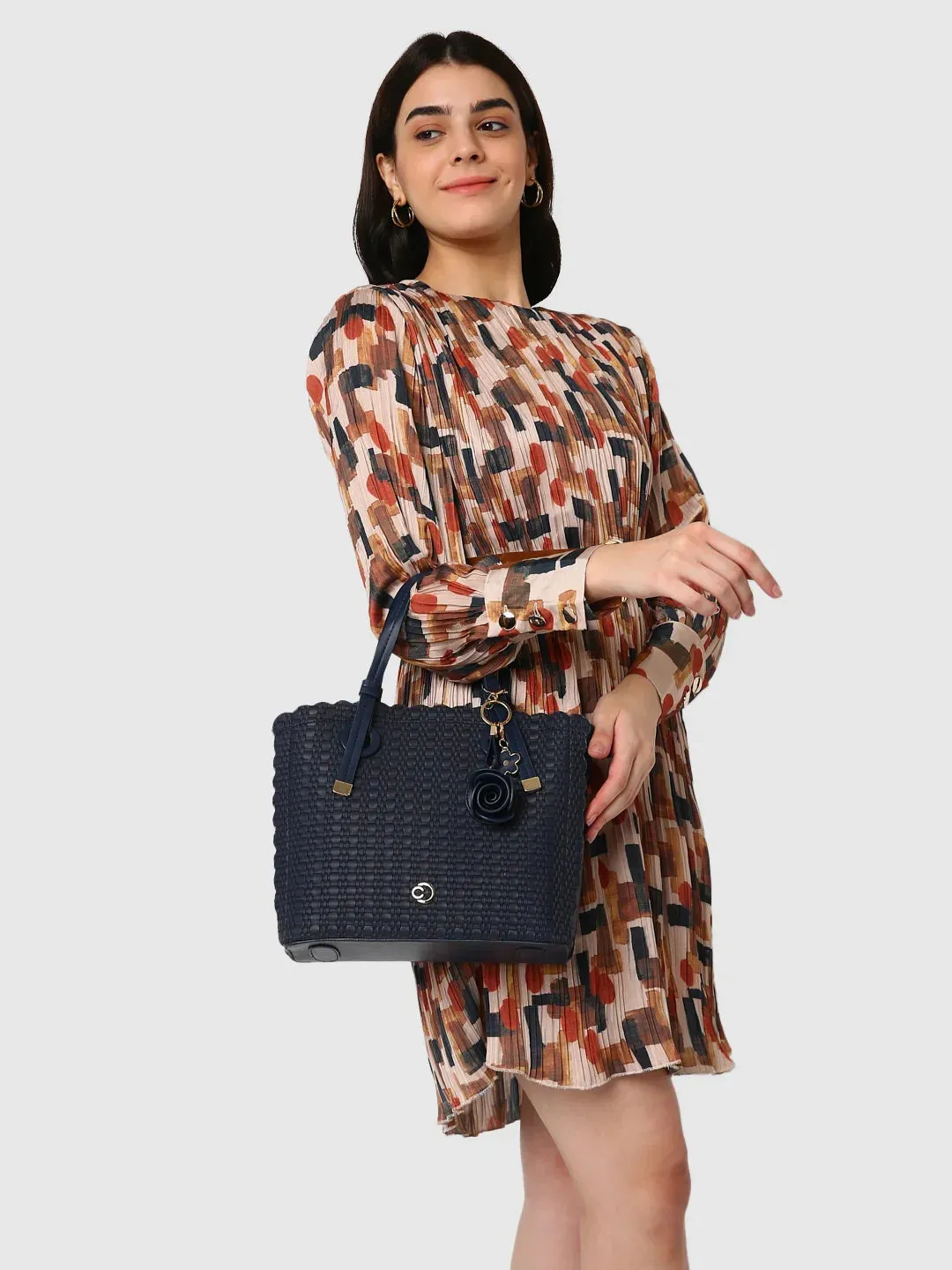 Caprese Andrea Medium Navy Satchel Bag