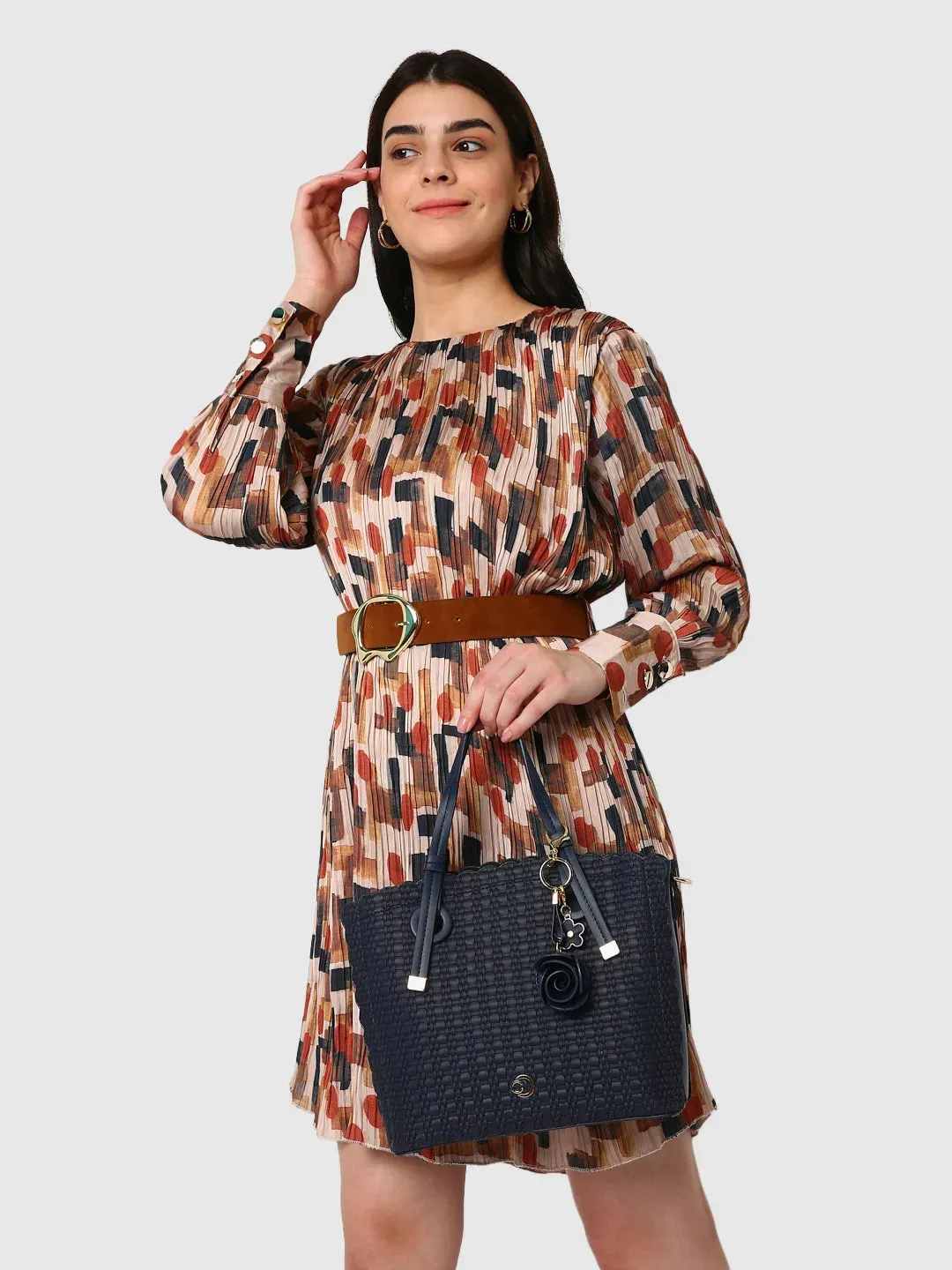 Caprese Andrea Medium Navy Satchel Bag