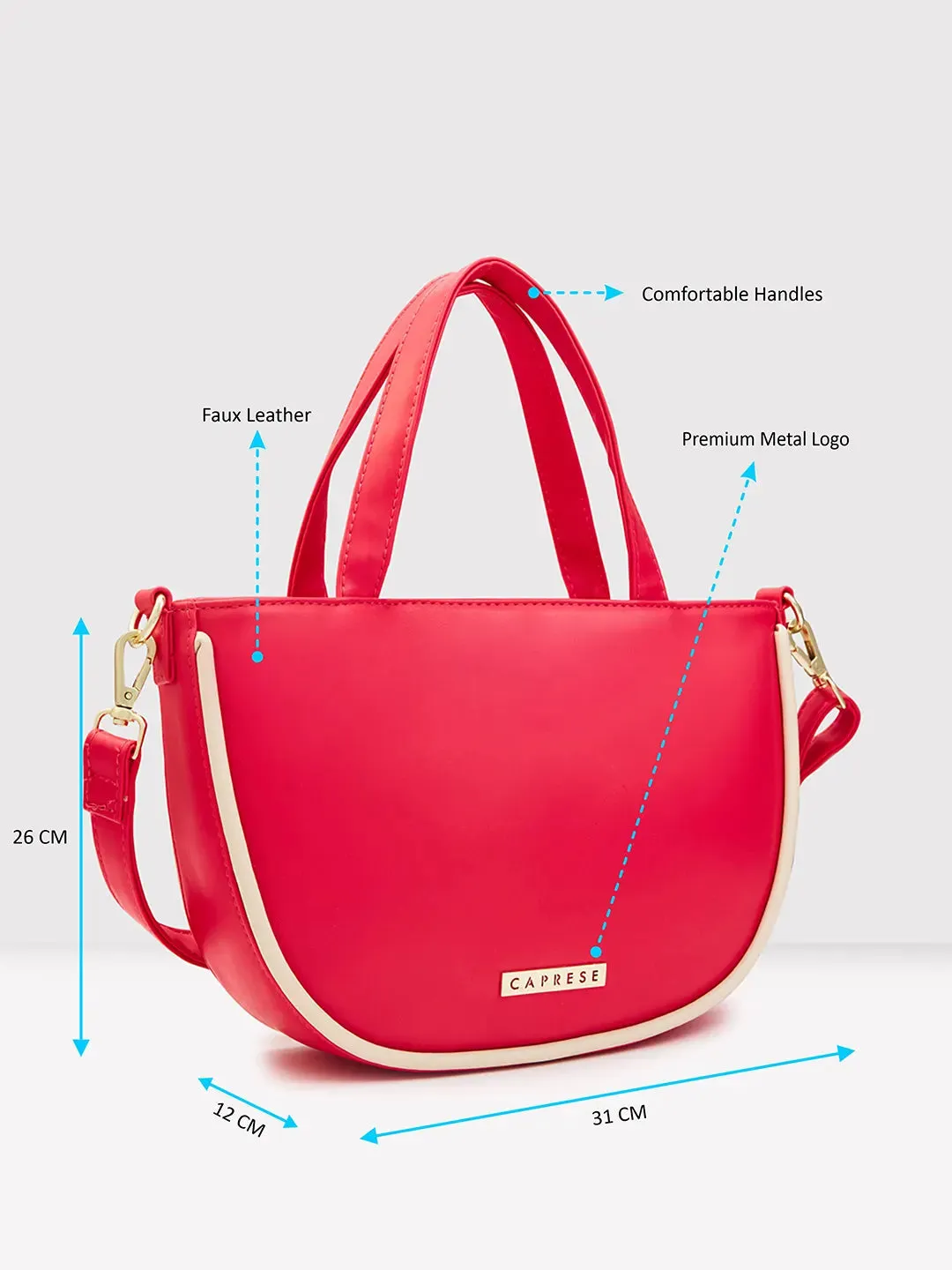 Caprese Gracie Medium Magenta Satchel Bag