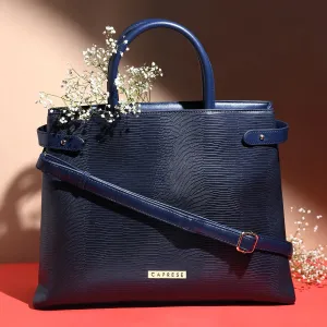 Caprese Izabella Large Navy Satchel Bag
