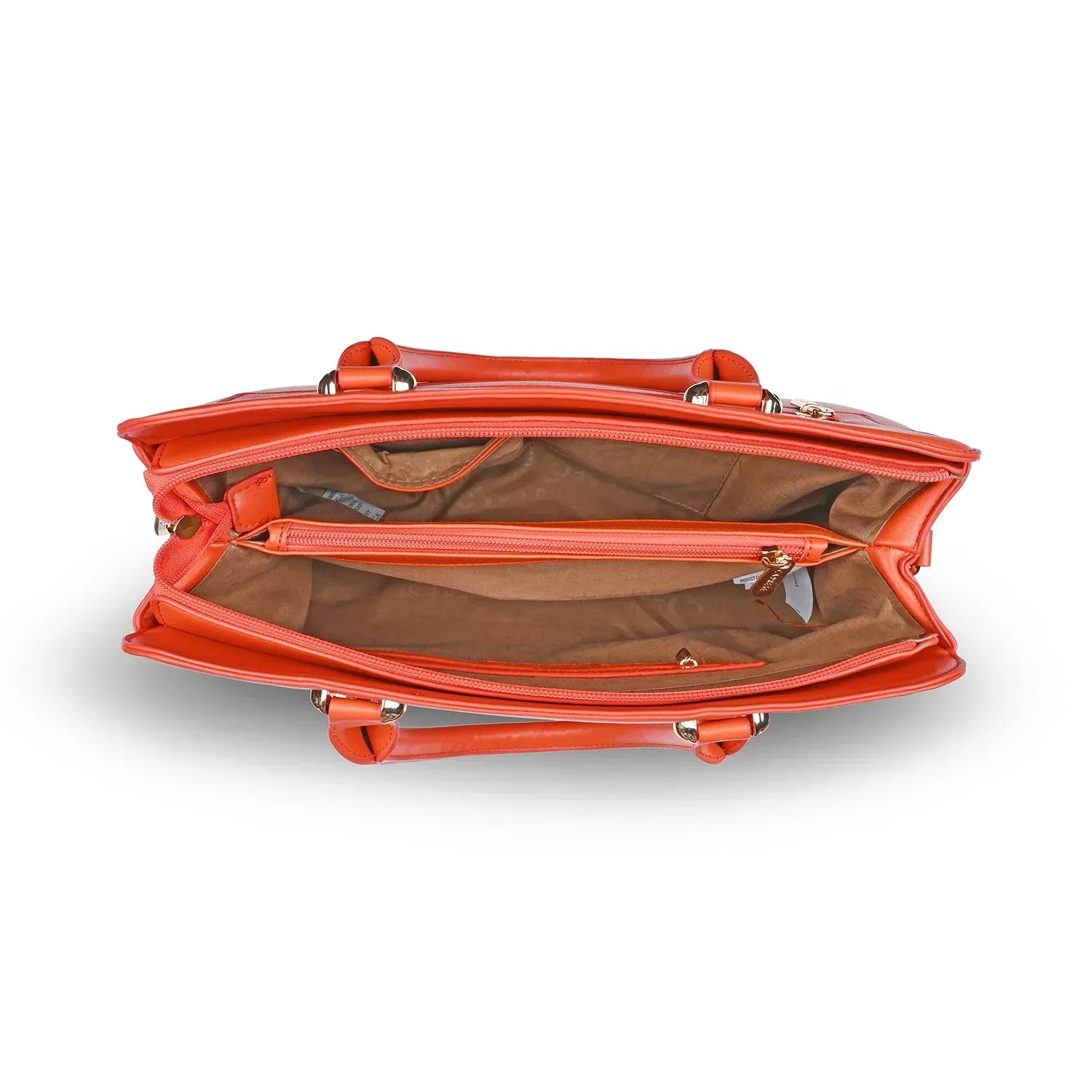 Caprese Kiara Large Orange Satchel Bag