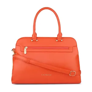 Caprese Kiara Large Orange Satchel Bag