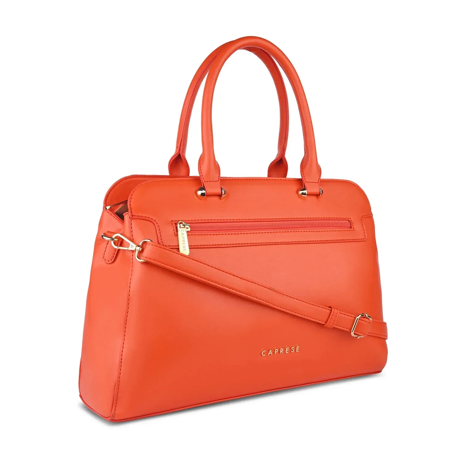Caprese Kiara Large Orange Satchel Bag