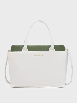 Caprese Lizzy Medium Cream Satchel Bag